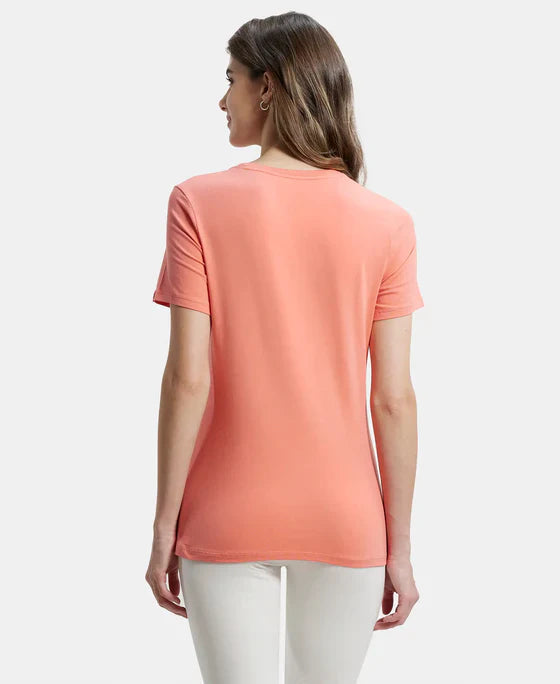 Jockey 1515 Women's Super Combed Cotton Elastane Regular Fit Solid Round Neck Half Sleeve T-Shirt