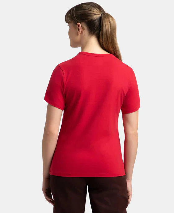 Jockey 1515 Women's Super Combed Cotton Elastane Regular Fit Solid Round Neck Half Sleeve T-Shirt