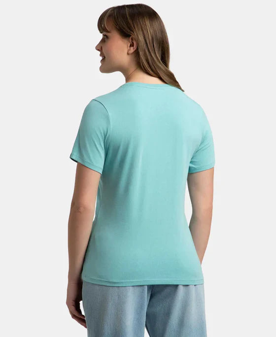 Jockey 1515 Women's Super Combed Cotton Elastane Regular Fit Solid Round Neck Half Sleeve T-Shirt