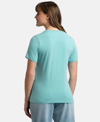 Jockey 1515 Women's Super Combed Cotton Elastane Regular Fit Solid Round Neck Half Sleeve T-Shirt