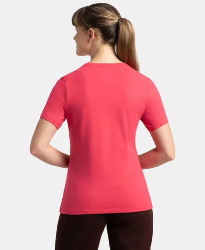 Jockey 1515 Women's Super Combed Cotton Elastane Regular Fit Solid Round Neck Half Sleeve T-Shirt