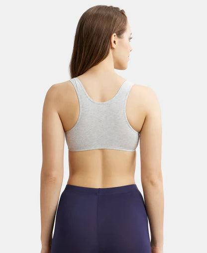 Jockey 1582 Super Combed Cotton Elastane Stretch Slip On Crop Top with StayFresh Treatment