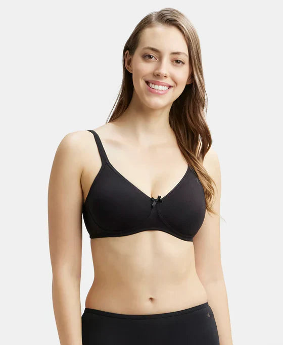 Jockey 1722 Women's Wirefree Non Padded Super Combed Cotton Elastane Medium Coverage Everyday Bra with Concealed Shaper Panel