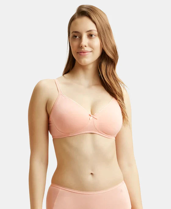 Jockey 1722 Women's Wirefree Non Padded Super Combed Cotton Elastane Medium Coverage Everyday Bra with Concealed Shaper Panel