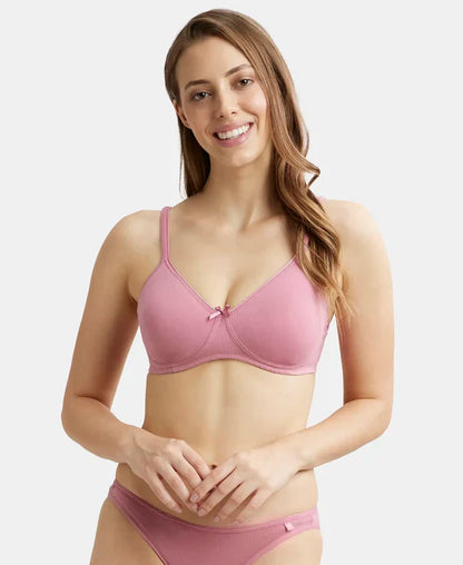 Jockey 1722 Women's Wirefree Non Padded Super Combed Cotton Elastane Medium Coverage Everyday Bra with Concealed Shaper Panel
