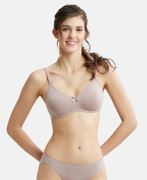Jockey 1722 Women's Wirefree Non Padded Super Combed Cotton Elastane Medium Coverage Everyday Bra with Concealed Shaper Panel