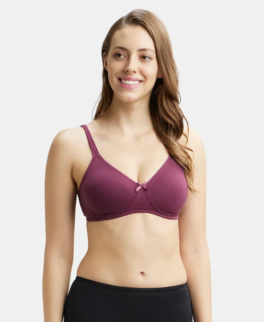 Jockey 1722 Women's Wirefree Non Padded Super Combed Cotton Elastane Medium Coverage Everyday Bra with Concealed Shaper Panel