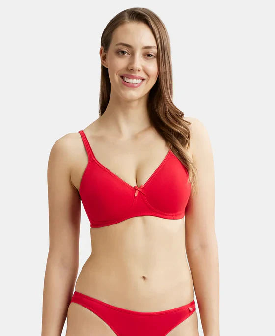 Jockey 1722 Women's Wirefree Non Padded Super Combed Cotton Elastane Medium Coverage Everyday Bra with Concealed Shaper Panel