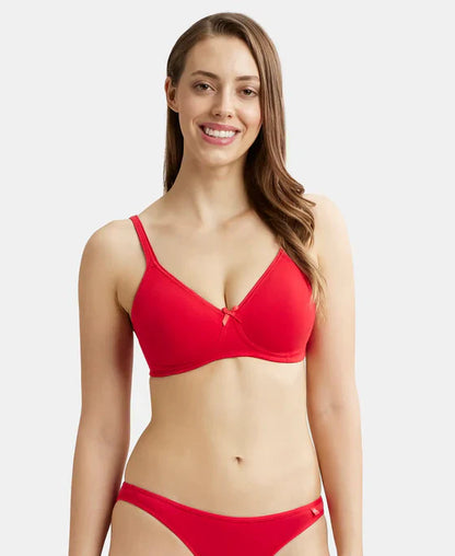 Jockey 1722 Women's Wirefree Non Padded Super Combed Cotton Elastane Medium Coverage Everyday Bra with Concealed Shaper Panel