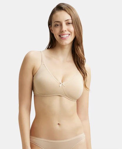 Jockey 1722 Women's Wirefree Non Padded Super Combed Cotton Elastane Medium Coverage Everyday Bra with Concealed Shaper Panel