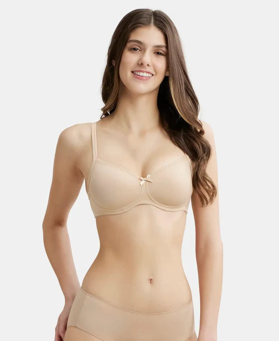 Jockey 1-1723 Women's Essence Soft Cup Padded Bra – Wire-Free, Full Coverage, Super Combed Cotton Stretch, Everyday Comfort