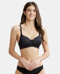 Jockey 1816 Women's ?Wirefree Padded Soft Touch Microfiber Elastane Full Coverage T-Shirt Bra with Lace Styling ?