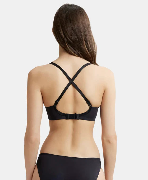 Jockey 1816 Women's ?Wirefree Padded Soft Touch Microfiber Elastane Full Coverage T-Shirt Bra with Lace Styling ?