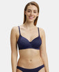Jockey 1816 Women's ?Wirefree Padded Soft Touch Microfiber Elastane Full Coverage T-Shirt Bra with Lace Styling ?
