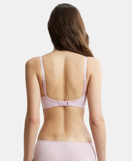 Jockey 1816 Women's ?Wirefree Padded Soft Touch Microfiber Elastane Full Coverage T-Shirt Bra with Lace Styling ?
