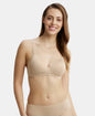 Jockey 1816 Women's ?Wirefree Padded Soft Touch Microfiber Elastane Full Coverage T-Shirt Bra with Lace Styling ?