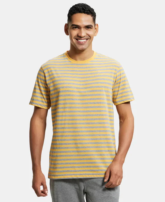 Jockey 2715 Men's Super Combed Cotton Rich Striped Round Neck Half Sleeve T-Shirt