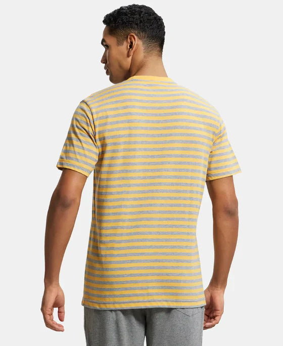 Jockey 2715 Men's Super Combed Cotton Rich Striped Round Neck Half Sleeve T-Shirt
