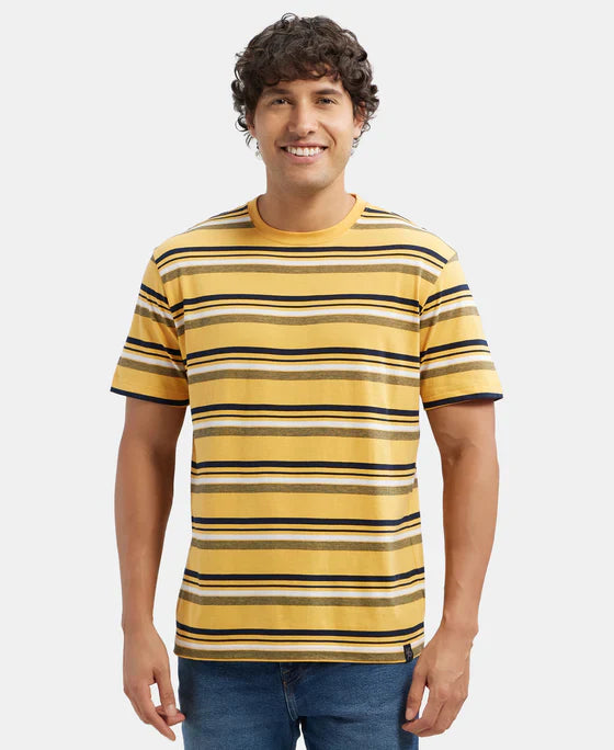 Jockey 2715 Men's Super Combed Cotton Rich Striped Round Neck Half Sleeve T-Shirt