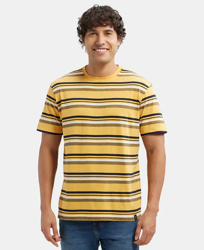Jockey 2715 Men's Super Combed Cotton Rich Striped Round Neck Half Sleeve T-Shirt