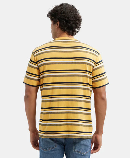 Jockey 2715 Men's Super Combed Cotton Rich Striped Round Neck Half Sleeve T-Shirt