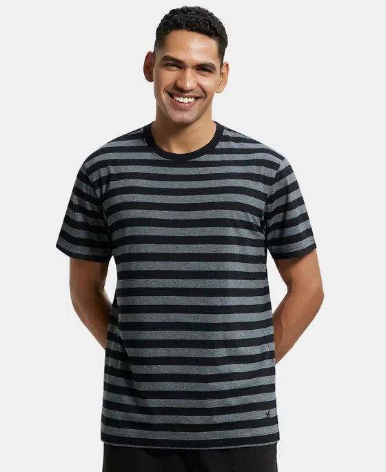 Jockey 2715 Men's Super Combed Cotton Rich Striped Round Neck Half Sleeve T-Shirt