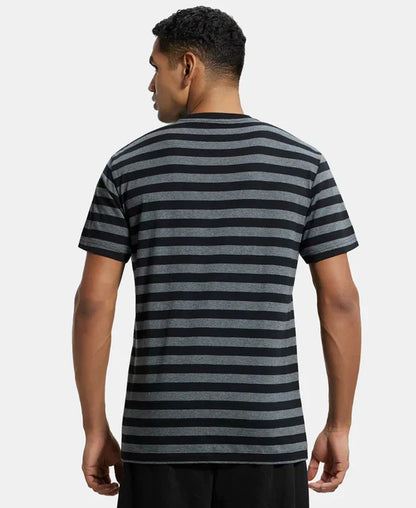Jockey 2715 Men's Super Combed Cotton Rich Striped Round Neck Half Sleeve T-Shirt