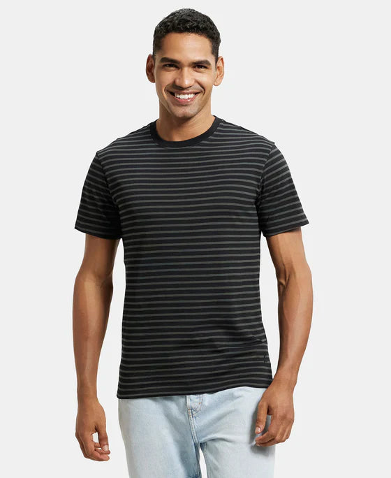 Jockey 2715 Men's Super Combed Cotton Rich Striped Round Neck Half Sleeve T-Shirt