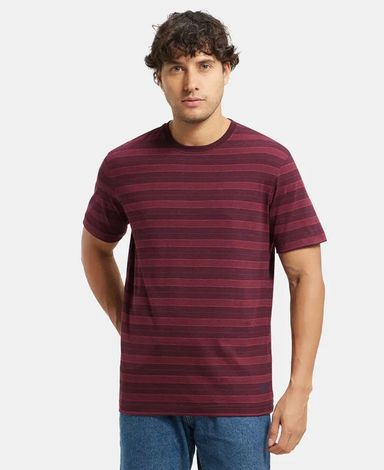 Jockey 2715 Men's Super Combed Cotton Rich Striped Round Neck Half Sleeve T-Shirt