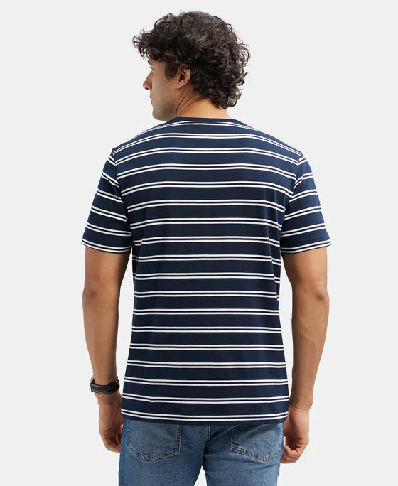 Jockey 2715 Men's Super Combed Cotton Rich Striped Round Neck Half Sleeve T-Shirt