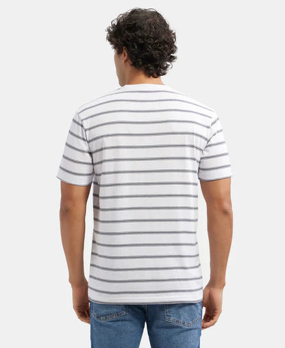 Jockey 2715 Men's Super Combed Cotton Rich Striped Round Neck Half Sleeve T-Shirt