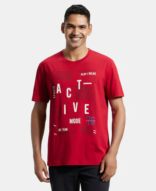 Jockey 2718 Men's Super Combed Cotton Rich Graphic Printed Round Neck Half Sleeve T-Shirt
