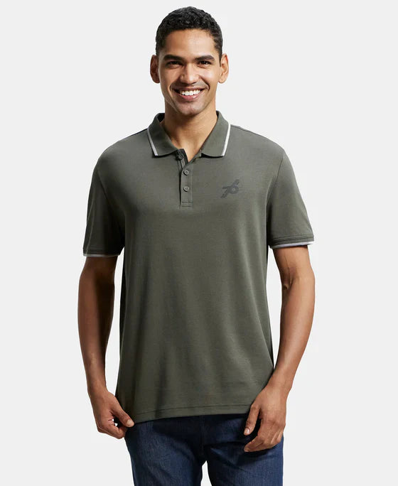 Jockey 3911 Men's Super Combed Cotton Rich Solid Half Sleeve Polo T-Shirt