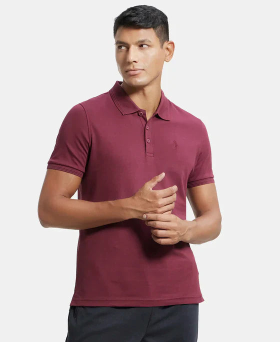 Jockey 3912 Men's Super Combed Cotton Rich Solid Half Sleeve Polo T-Shirt