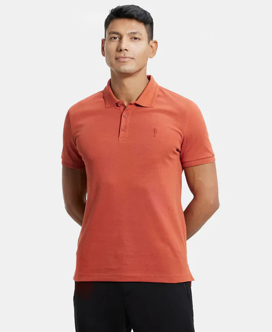 Jockey 3912 Men's Super Combed Cotton Rich Solid Half Sleeve Polo T-Shirt