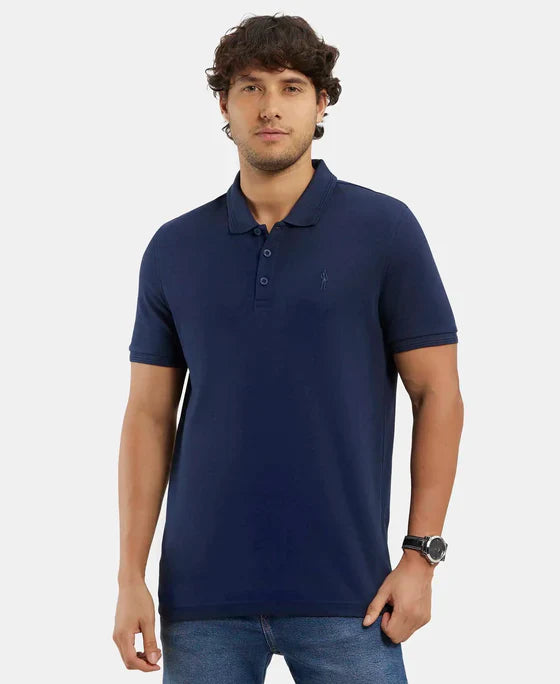 Jockey 3912 Men's Super Combed Cotton Rich Solid Half Sleeve Polo T-Shirt