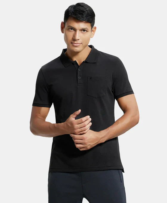 Jockey 3913 Men's Super Combed Cotton Rich Solid Half Sleeve Polo T-Shirt with Chest Pocket
