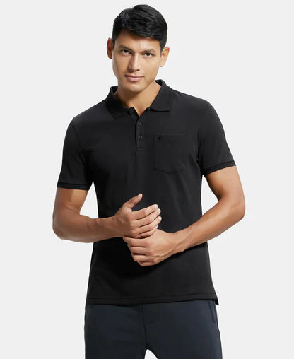 Jockey 3913 Men's Super Combed Cotton Rich Solid Half Sleeve Polo T-Shirt with Chest Pocket