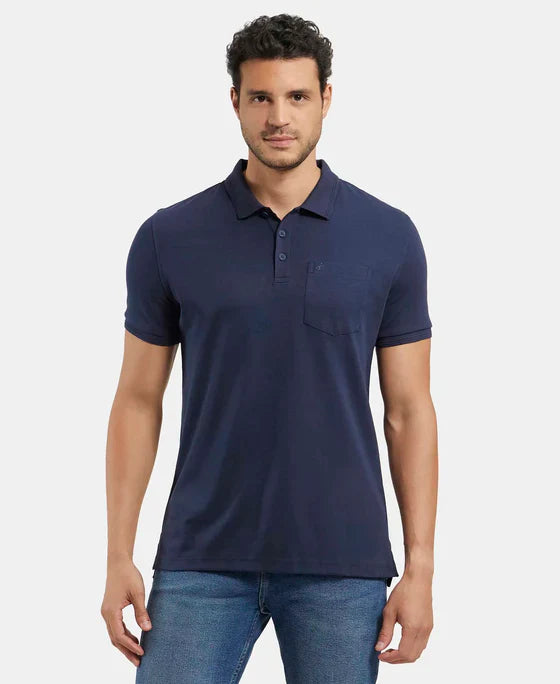 Jockey 3913 Men's Super Combed Cotton Rich Solid Half Sleeve Polo T-Shirt with Chest Pocket
