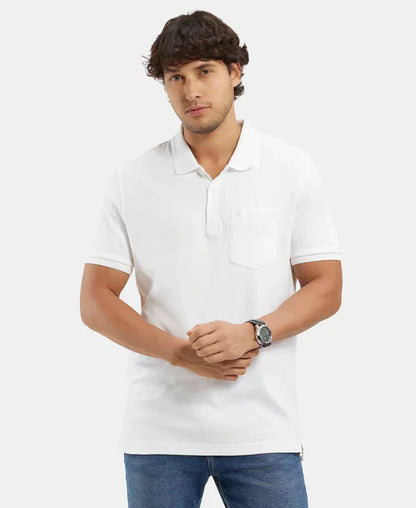 Jockey 3913 Men's Super Combed Cotton Rich Solid Half Sleeve Polo T-Shirt with Chest Pocket