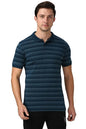 Van Heusen 60063 Athleisure Men Cotton Striper Polo T-Shirt - Side Slit, Half Sleeve, Regular Fit