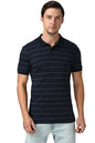 Van Heusen 60063 Athleisure Men Cotton Striper Polo T-Shirt - Side Slit, Half Sleeve, Regular Fit