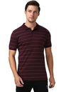 Van Heusen 60063 Athleisure Men Cotton Striper Polo T-Shirt - Side Slit, Half Sleeve, Regular Fit