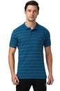 Van Heusen 60063 Athleisure Men Cotton Striper Polo T-Shirt - Side Slit, Half Sleeve, Regular Fit