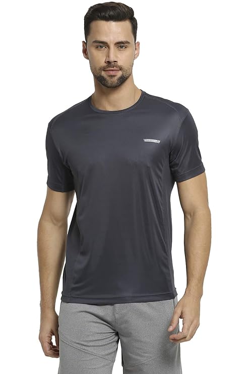 Van Heusen 61002 Men Performance Regular Fit T-Shirt - 100% Polyester - Swift Dry, Anti Microbial, Crew Neck