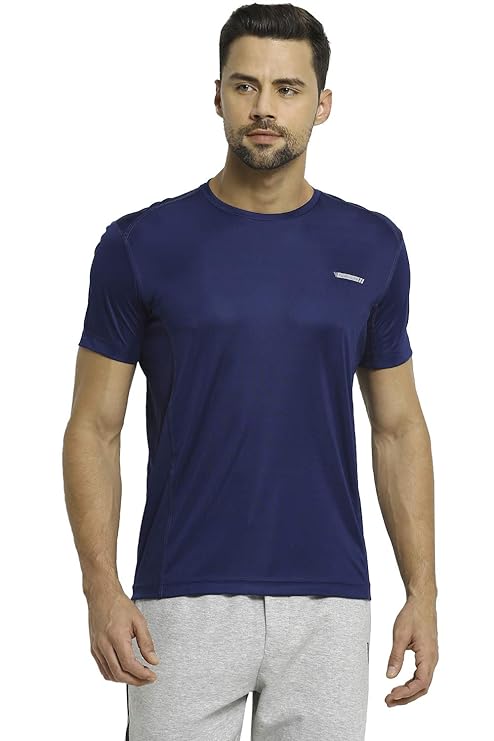 Van Heusen 61002 Men Performance Regular Fit T-Shirt - 100% Polyester - Swift Dry, Anti Microbial, Crew Neck