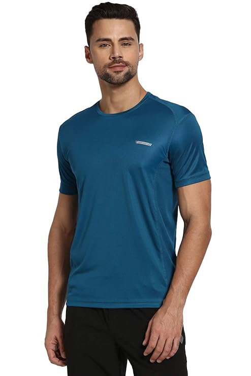 Van Heusen 61002 Men Performance Regular Fit T-Shirt - 100% Polyester - Swift Dry, Anti Microbial, Crew Neck