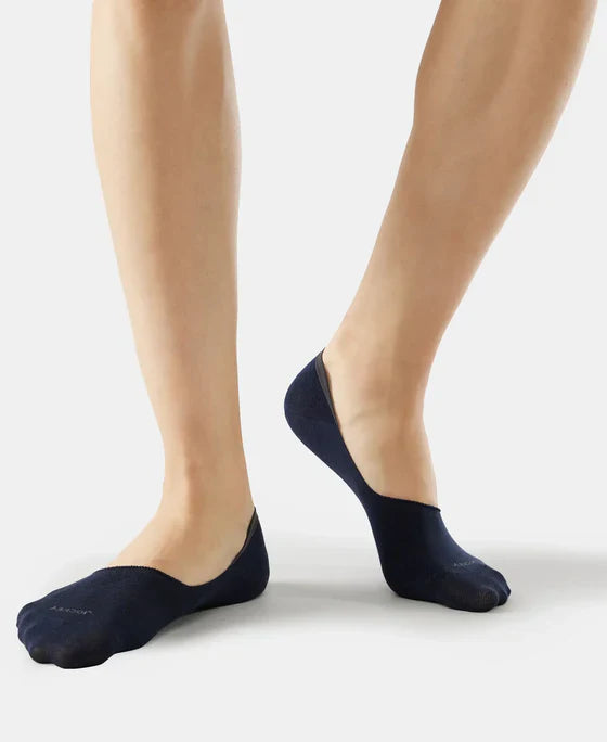 Jockey 7099 Compact Cotton Elastane Stretch No Show Socks with StayFresh Treatment-(Pack of 2)