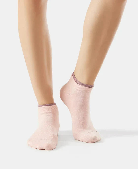 Jockey 7491 Women's Compact Cotton Stretch Solid Low Show Socks with StayFresh Treatment