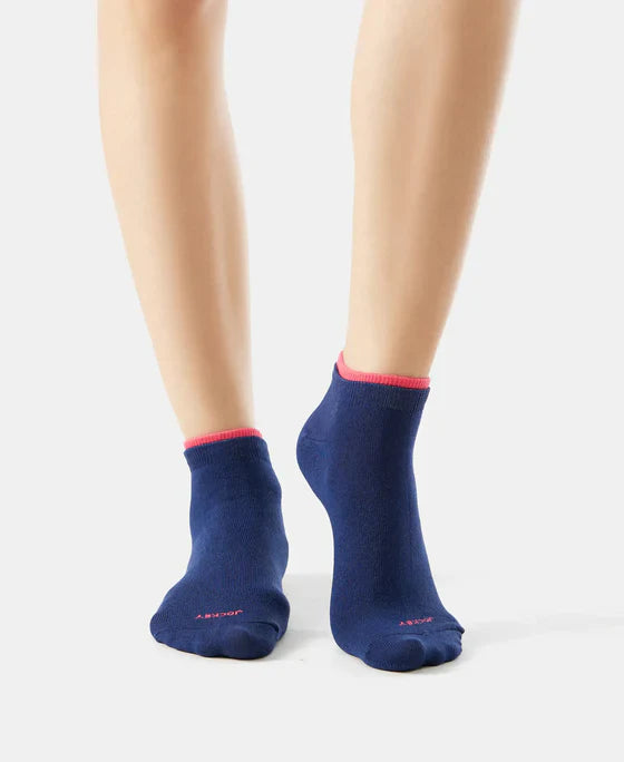 Jockey 7491 Women's Compact Cotton Stretch Solid Low Show Socks with StayFresh Treatment